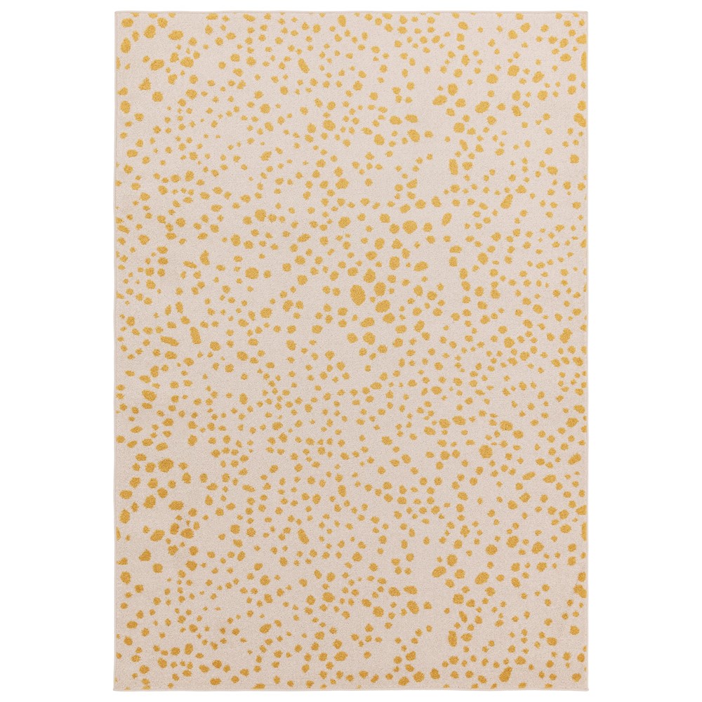 Muse MU12 Abstract Spotty Woven Rugs in Yellow Cream